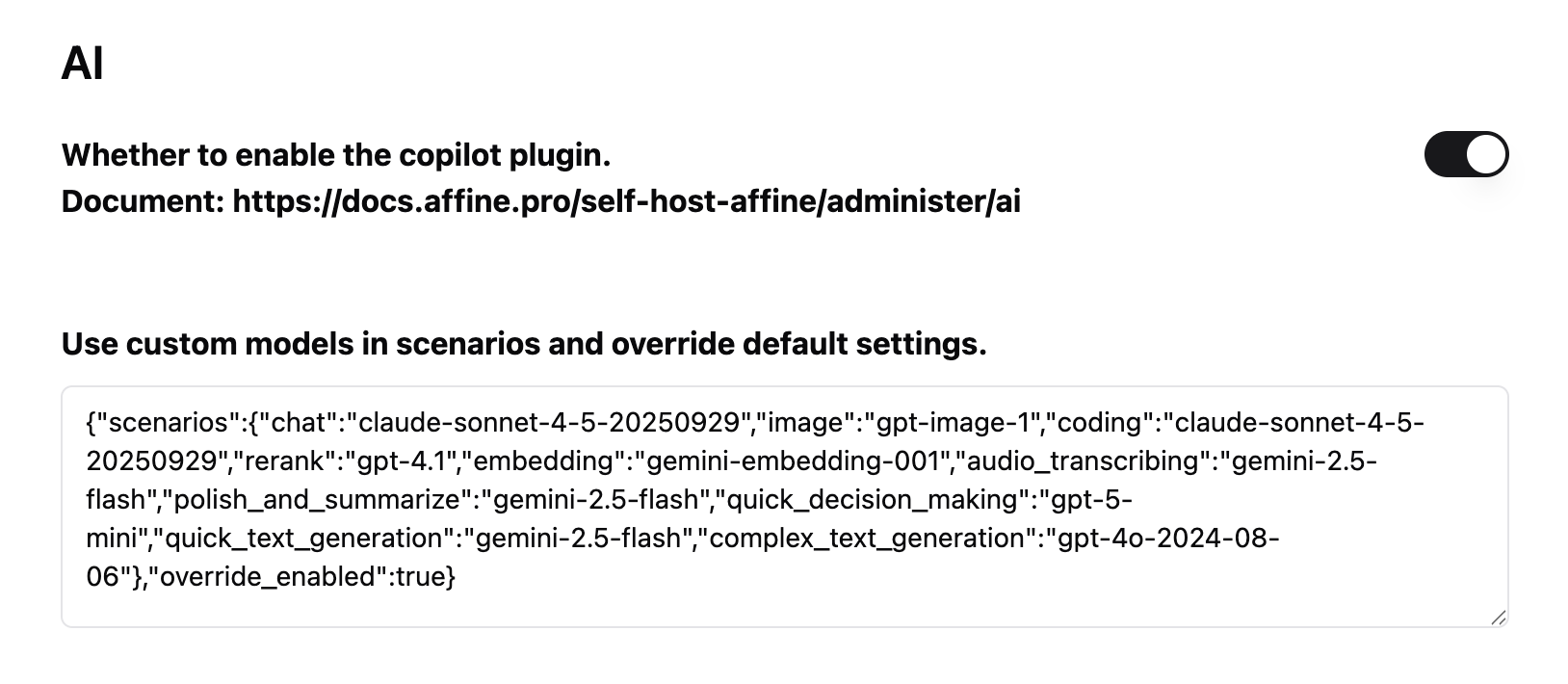 Affine Backend Custom AI Models