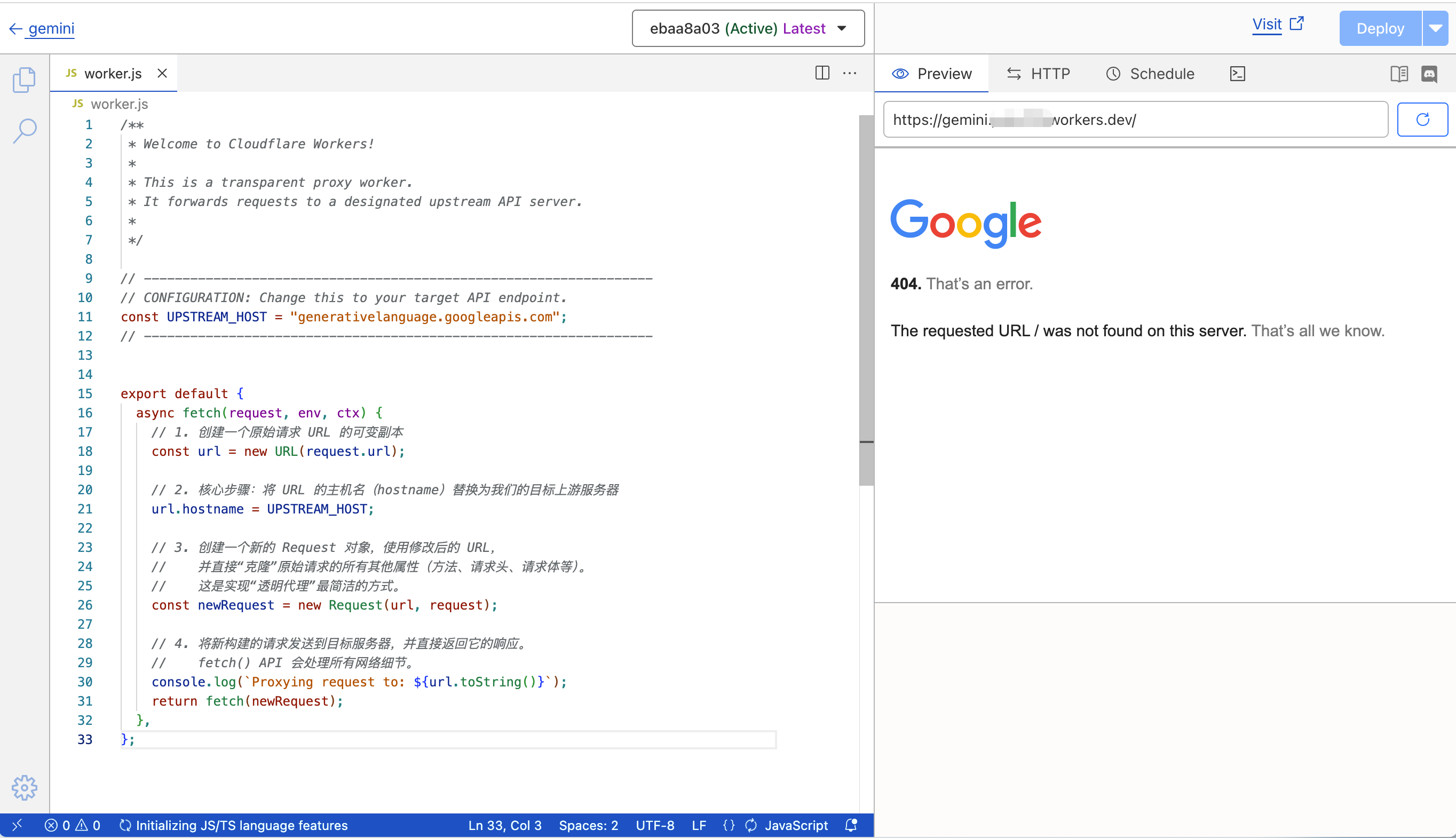 Cloudflare worker code