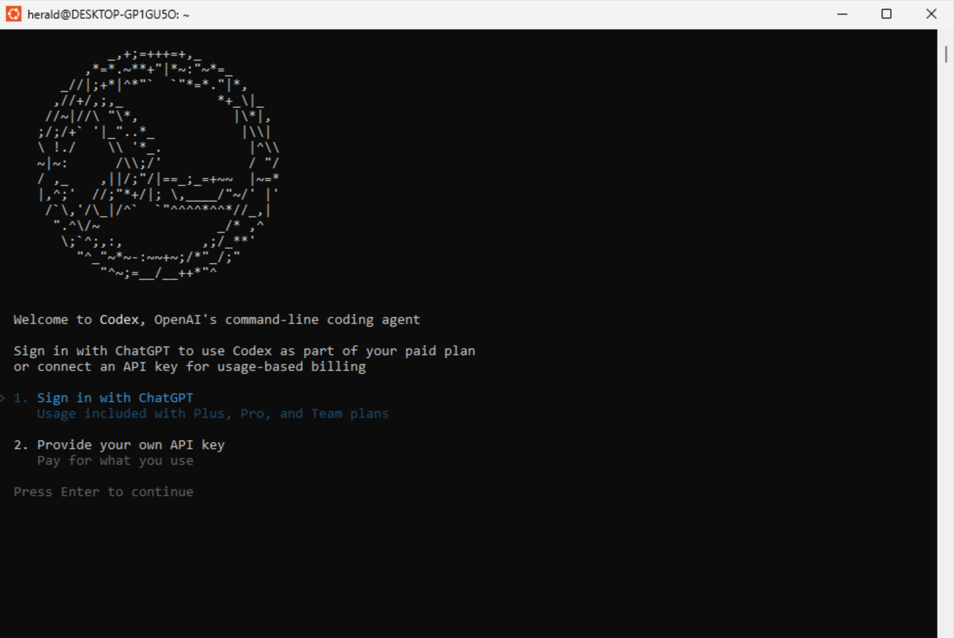 Running OpenAI Codex
