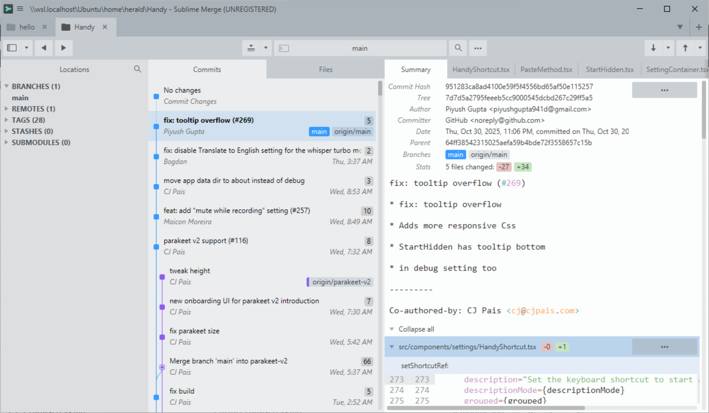 Sublime Merge Interface