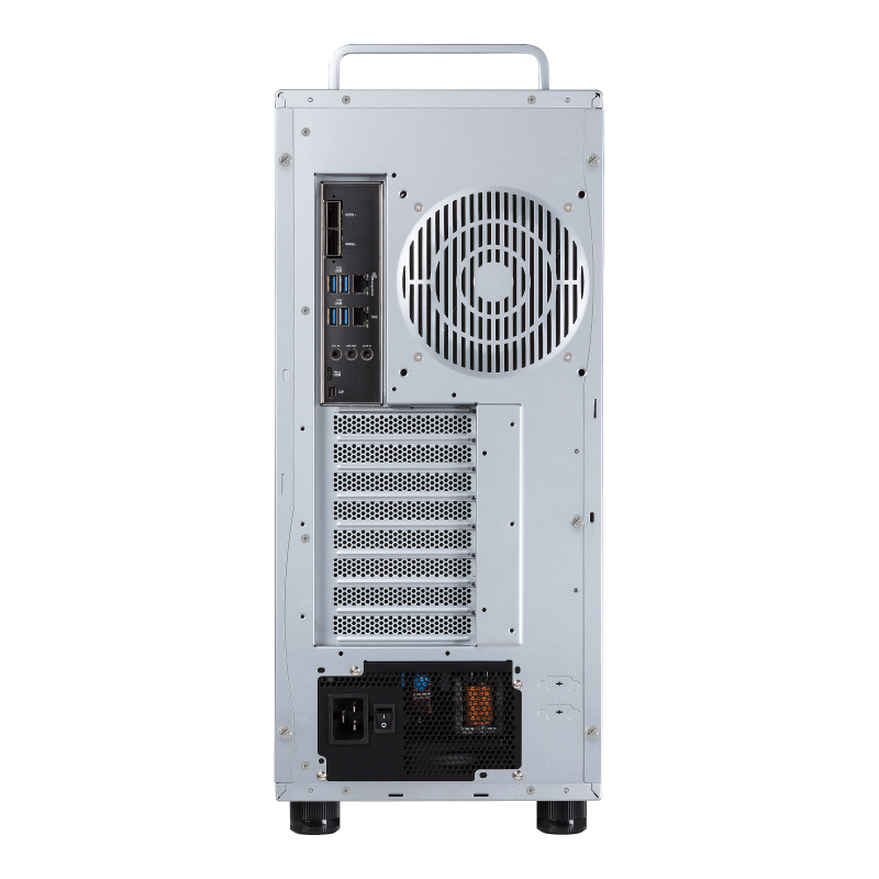 ET900N G3 背部，扩展挡板、系统风扇与独立电源单元（图源 ASUS 官网）